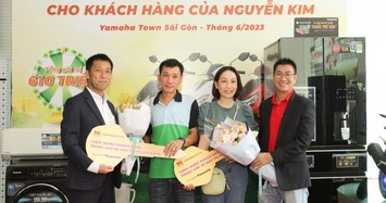 50 chiếc xe máy được Panasonic và đối tác trao tặng khách hàng nhân dịp kỷ niệm 50 năm quan hệ ngoại giao Việt Nam - Nhật Bản