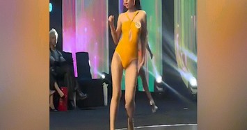 Thí sinh Miss Grand Vietnam 2023 bị chê làm lố khi có catwalk uốn lượn như rắn thi áo tắm