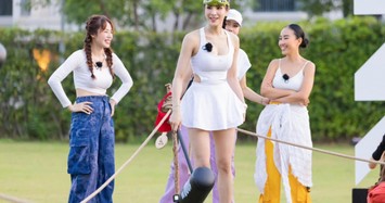 Thi hội thao, Diệp Lâm Anh "áp đảo" dàn chị đẹp với set váy tennis ngắn siêu gợi cảm