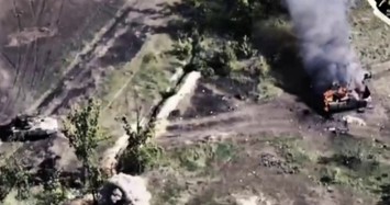 Ukraine đăng video phá hủy cùng lúc 10 xe bọc thép, xe tăng Nga