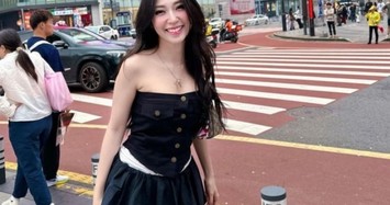 Khổng Tú Quỳnh mặc áo cúp, váy tennis nổi bật trên đường phố Trung Quốc