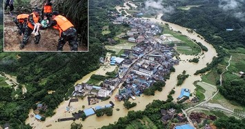 Hãi hùng lũ lụt hoành hành ở Trung Quốc, gần 50 người chết 