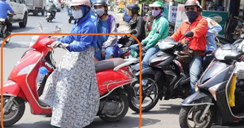 Phụ nữ cẩn thận các loại váy chống nắng khi đi xe máy