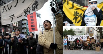 Nhật Bản: 'Hội thanh niên xấu trai' xuống đường biểu tình phản đối ngày lễ tình nhân Valentine 14/2