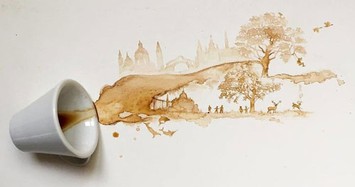 Tác phẩm tuyệt đẹp được vẽ từ trà, cafe đổ