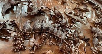 Chi tiết bức tranh gỗ 'bách điểu hoan ca' tiền tỷ  bạc tỷ của nghệ nhân Bắc Ninh  