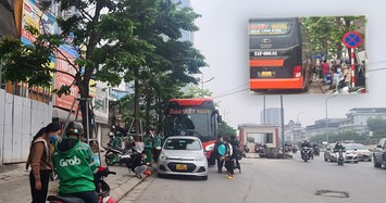 Nhà xe lập 'bến cóc' gần trụ sở cảnh sát giao thông ở Hà Nội