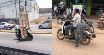 Không đâu như Việt Nam, dân “làm xiếc” trên đường với xe máy