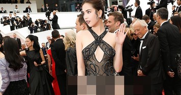 CĐM phản ứng thời trang phản cảm 'mặc như không mặc' của Ngọc Trinh tại LHP Cannes