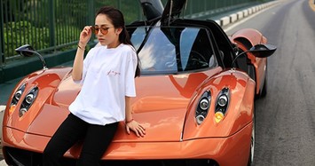 Con gái Minh Nhựa mở tiệm giầy nhưng dùng siêu xe Pagani Huayra 80 tỷ để quảng cáo