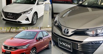 Doanh số Toyota Vios bị Hyundai Accent và Honda City đè bẹp