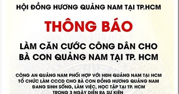 Công an Quảng Nam vào TP HCM để làm căn cước công dân cho người dân