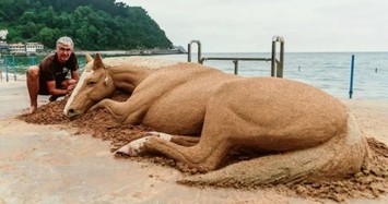 Những tác phẩm điêu khắc trên cát khiến người xem ngẩn ngơ 