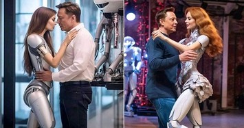 Hình ảnh tỷ phú Elon Musk ôm hôn 'vợ robot': Giật mình trí tuệ nhân tạo