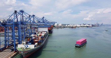 Toàn cảnh dự án logistics Cái Mép Hạ nhìn từ cảng TCIT. Ảnh: Báo Bà Rịa Vũng Tàu.