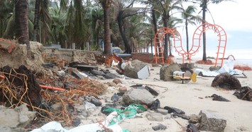 Bãi biển 'đẹp nhất hành tinh' Đà Nẵng tan hoang sau bão Vamco 