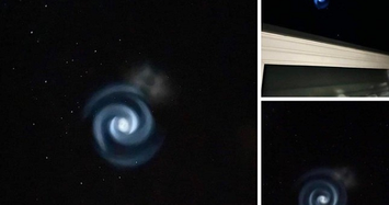 Vật thể xoắn ốc màu xanh lam nghi là UFO xuất hiện tại New Zealand