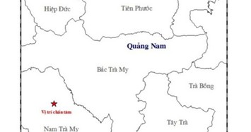 Quảng Nam: Động đất 2,7 độ Richter ở Nam Trà My