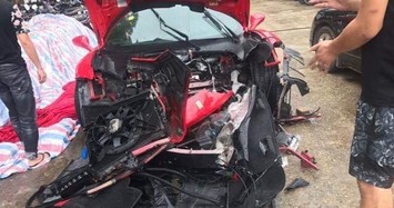 Siêu xe Ferrari 16 tỷ của ca sĩ Tuấn Hưng nát bét vì tai nạn