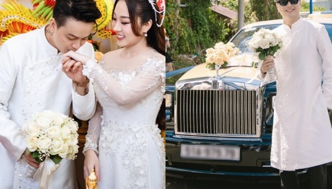 TiTi (HKT) lái siêu xe Rolls Royce trong đám cưới ở quê Cần Thơ