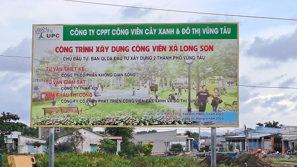 Bà Rịa – Vũng Tàu: Soi năng lực nhà thầu thi công dự án công viên xã Long Sơn