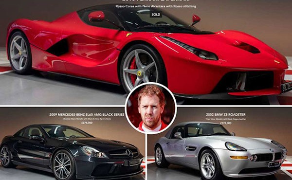 Tay đua nổi tiếng Sebastian Vettel bán dàn siêu xe trị giá hơn 230 tỷ 
