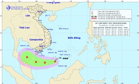 Công điện yêu cầu Khẩn trương ứng phó áp thấp nhiệt đới trên biển Đông