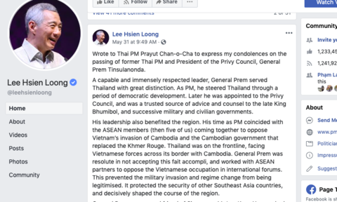 Bộ Ngoại giao Việt Nam đã lên tiếng về phát biểu của Thủ tướng Singapore Lý Hiển Long