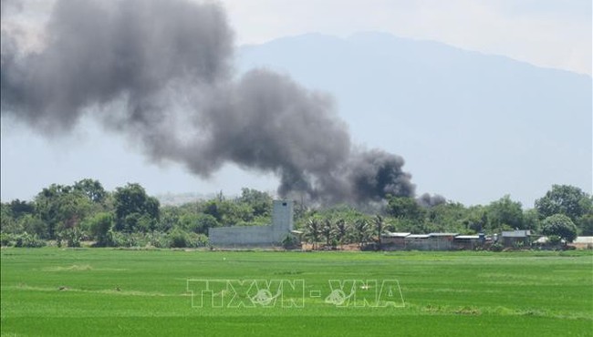 TIn mới nhất vụ cháy dữ dội trong sân bay quân sự ở Ninh Thuận