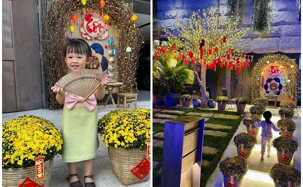 Đi thăm biệt thự như chợ hoa xuân của vợ chồng Cường Đô La - Đàm Thu Trang