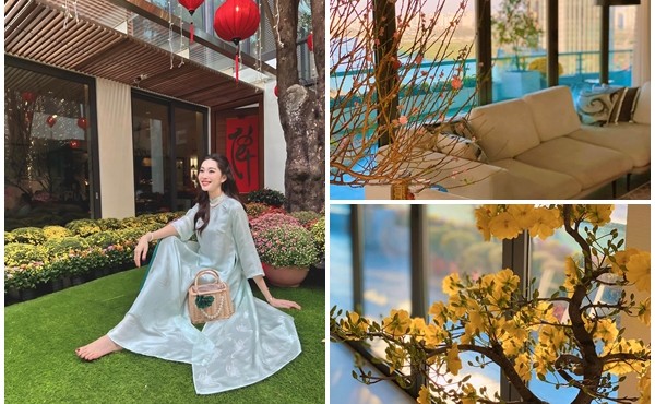 Hoa hậu Đặng Thu Thảo khoe khéo biệt thự bạc tỷ ngập sắc hoa