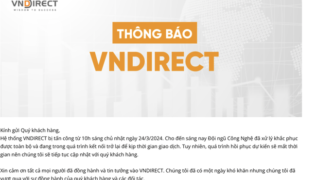 Tổ chức nào tấn công trang web của công ty chứng khoán VNDIRECT?
