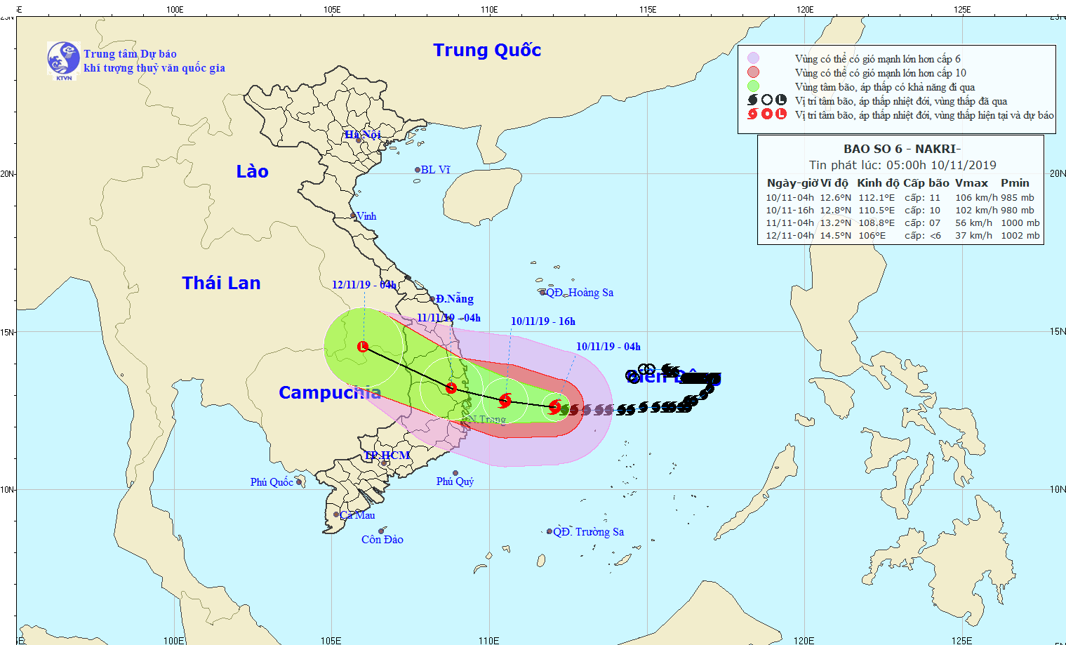 Cập nhật bão số 6: Bão giật cấp 13 đang áp sát bờ biển miền Trung