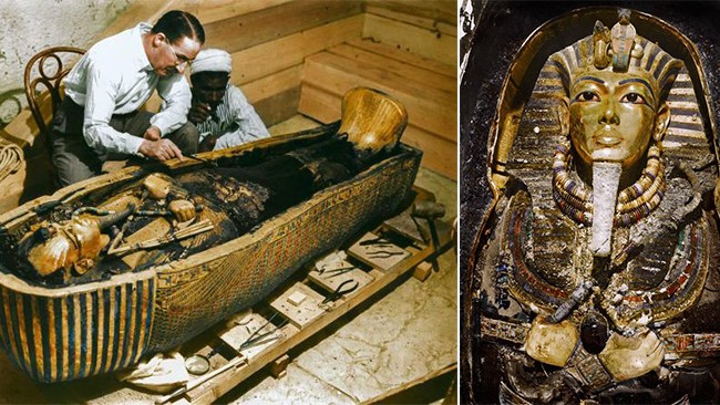 Chuyên gia rối não chi tiết kỳ quái trên mặt nạ vàng Tutankhamun