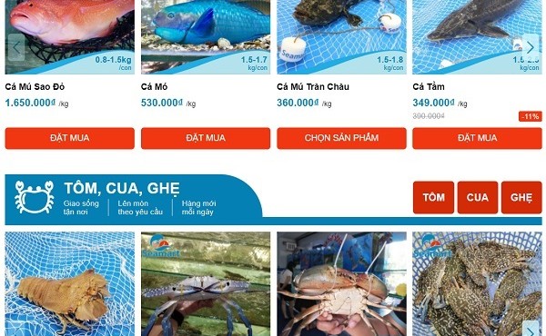 Muôn kiểu mua hải sản trên chợ mạng