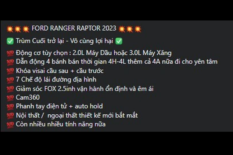Ford Ranger Raptor 2023 hon 1,3 ty se den tay khach Viet vao thang 4 toi-Hinh-2