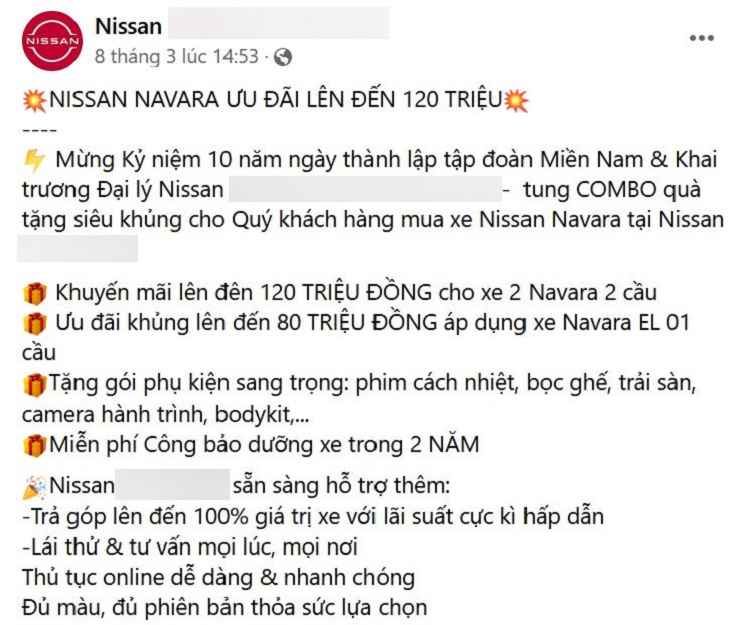 Nissan Navara tai Viet Nam dang giam gia toi 120 trieu dong