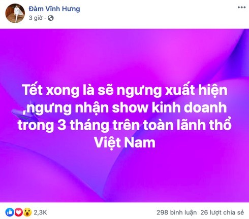 Dam Vinh Hung tuyen bo ngung xuat hien 3 thang tren toan lanh tho Viet Nam-Hinh-2