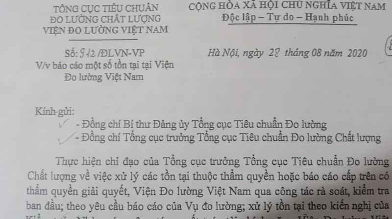 Nghi van sai pham o Vien Do luong Viet Nam: “De” 3,5 ngan may do nong do con lech chuan… roi “noi mat” ho so?