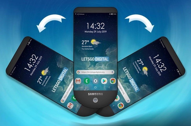 Sau Galaxy Fold, Samsung se co smartphone 3 man hinh dang 'xoe quat'?