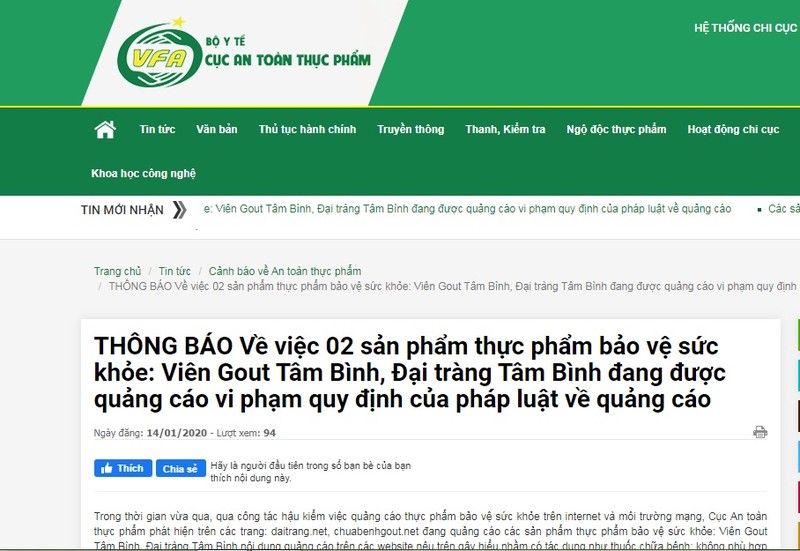Vi sao Vien Gout Tam Binh va Dai trang Tam Binh bi canh bao vi pham?