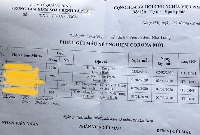 Cach ly 4 nguoi Quang Binh nghi nhiem virus Corona