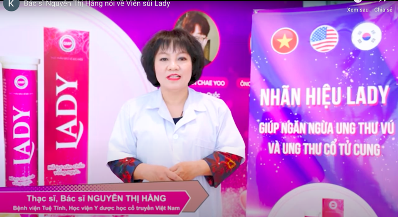 Quang cao vien sui Lady nhu thuoc: Bac si co bi loi dung hinh anh?-Hinh-2