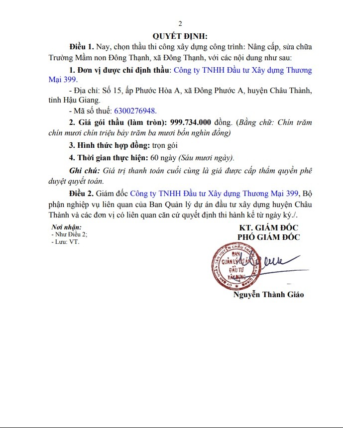 Hau Giang: Trong 1 ngay - Cong ty Thuong mai 399 duoc chi dinh 4 goi thau-Hinh-4