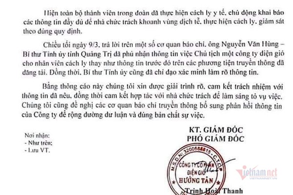 Cong ty dien gio 'muon loi' Bi thu Quang Tri phu nhan danh trao cach ly