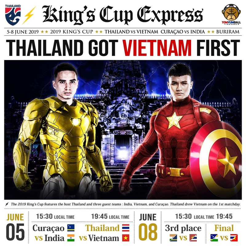 NHM Trung Quoc tung poster co vu cho doi tuyen Viet Nam gap Thai Lan tai King's Cup 2019