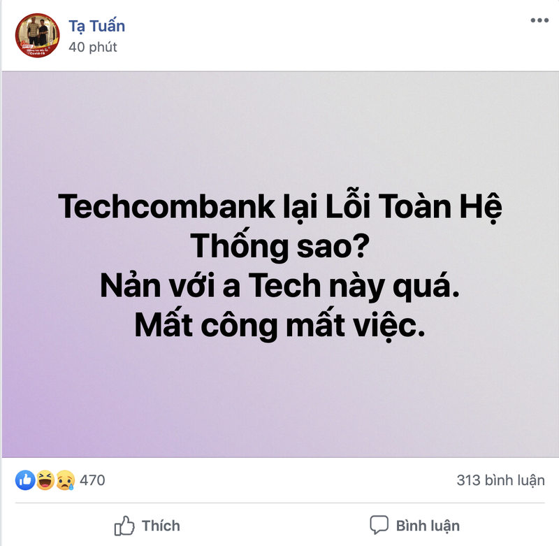 He thong te liet, khach hang Techcombank khong the giao dich dien tu?
