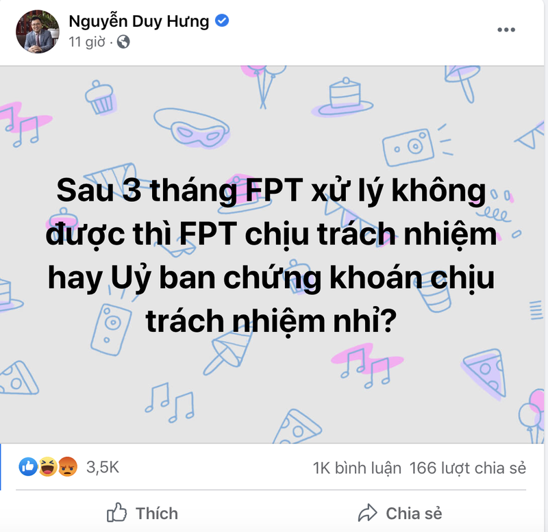 Chu tich SSI Nguyen Duy Hung nhan dong 'gach da' khi hoi ve trach nhiem xu ly nghen lenh HoSE cua FPT