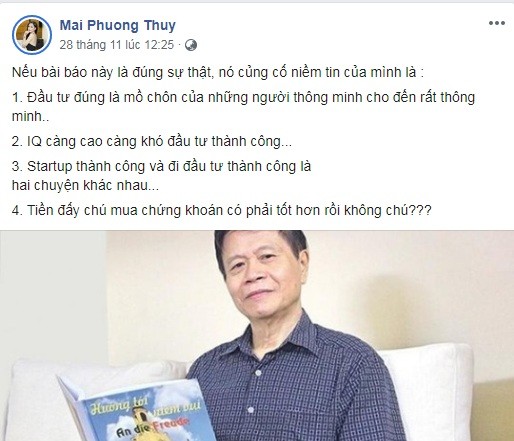 Mai Phuong Thuy noi vu dai gia chi 600 ty vao Cocobay: Tien day mua chung khoan co phai tot hon khong