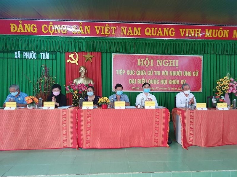 Chum anh Chu tich VUSTA Phan Xuan Dung va cac ung vien DBQH tiep xuc cu tri huyen Ninh Phuoc, Bac Ai-Hinh-2